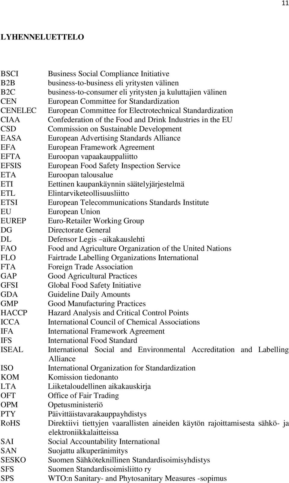 European Committee for Electrotechnical Standardization Confederation of the Food and Drink Industries in the EU Commission on Sustainable Development European Advertising Standards Alliance European