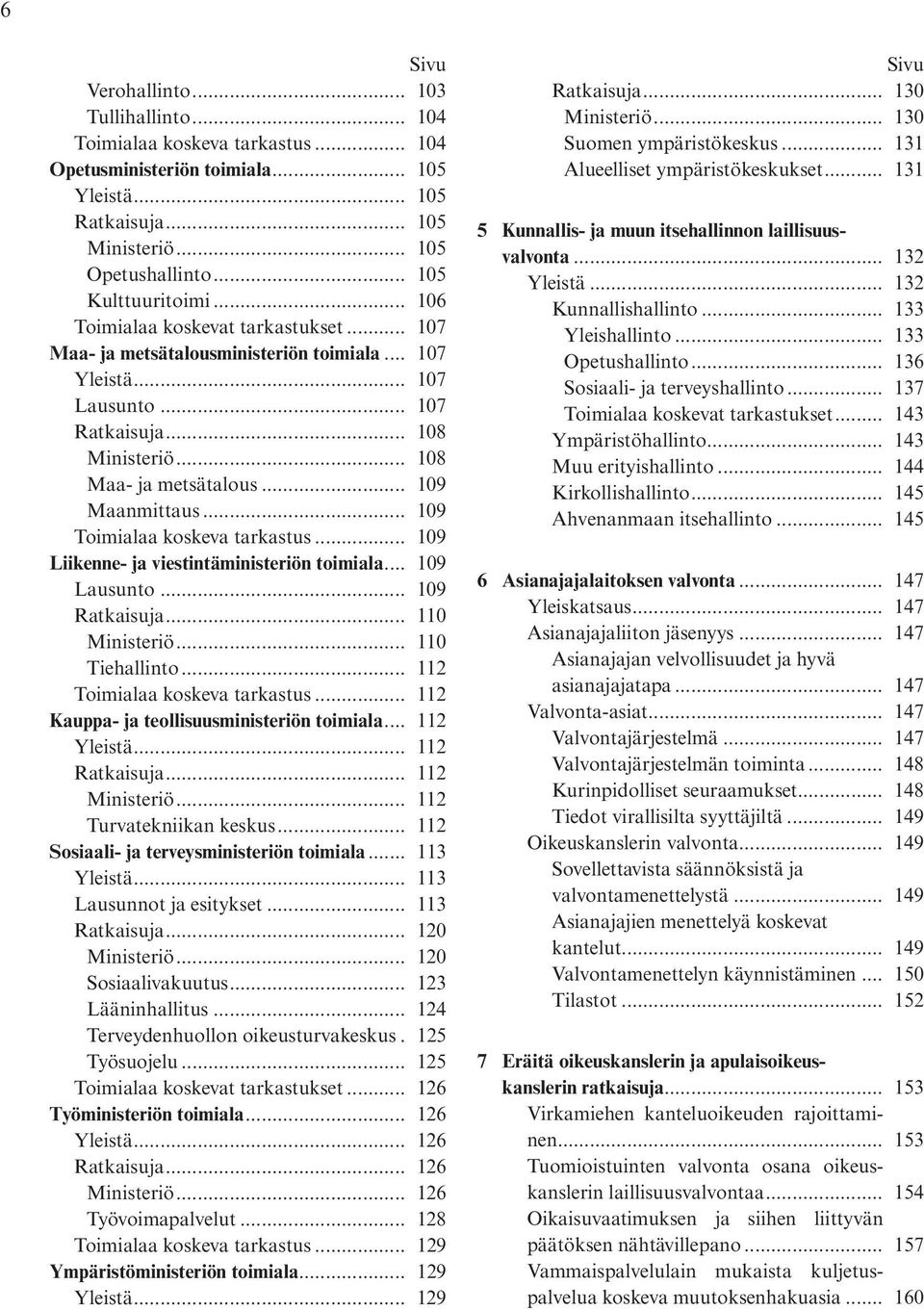 .. 109 Maanmittaus... 109 Toimialaa koskeva tarkastus... 109 Liikenne- ja viestintäministeriön toimiala... 109 Lausunto... 109 Ratkaisuja... 110 Ministeriö... 110 Tiehallinto.