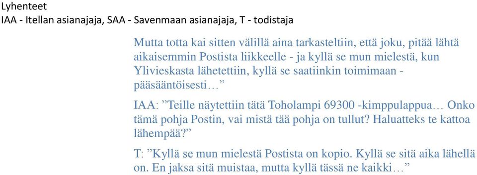 Toholampi 69300 -kimppulappua Onko tämä pohja Postin, vai mistä tää pohja on tullut? Haluatteks te kattoa lähempää?