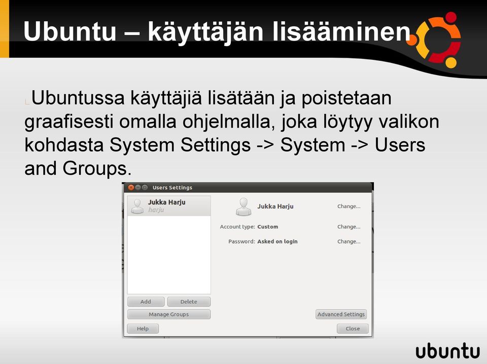 omalla ohjelmalla, joka löytyy valikon