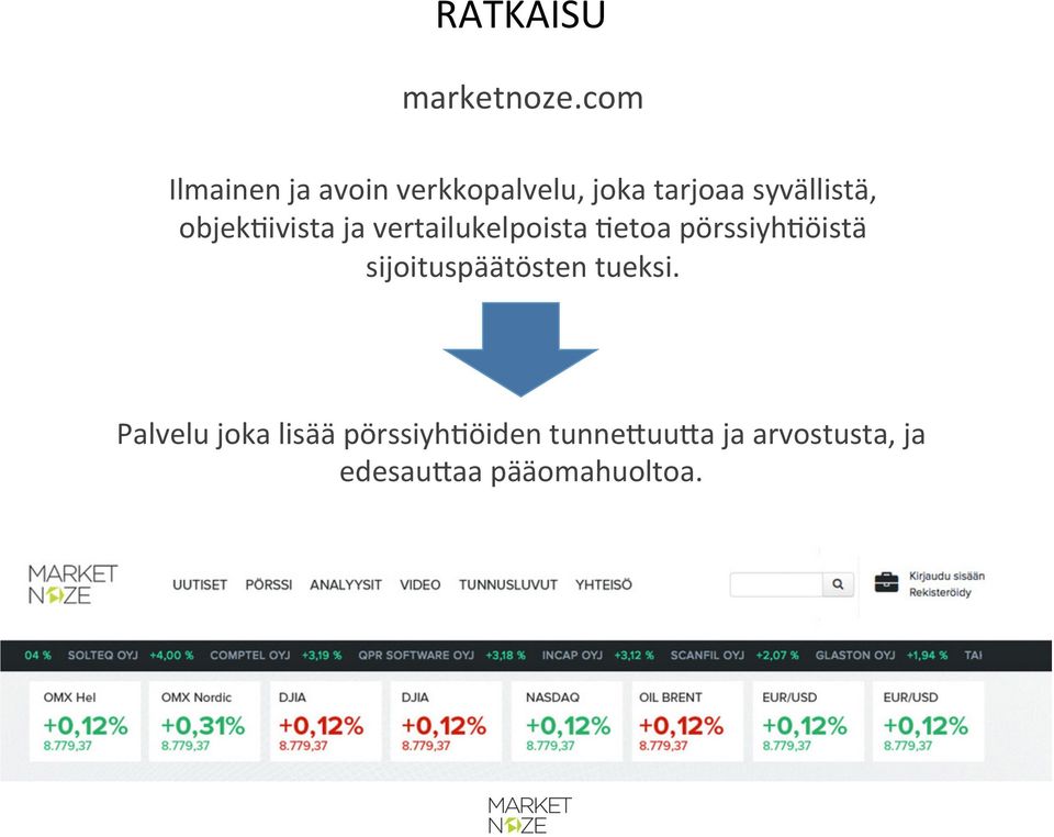 objek@ivista ja vertailukelpoista @etoa pörssiyh@öistä