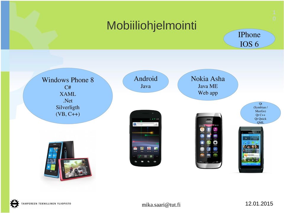 Net Silverligth (VB, C++) Android Java
