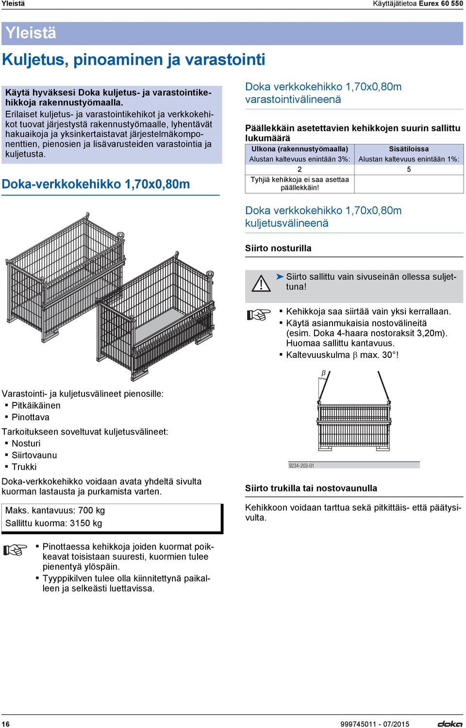 varastointia ja kuljetusta.