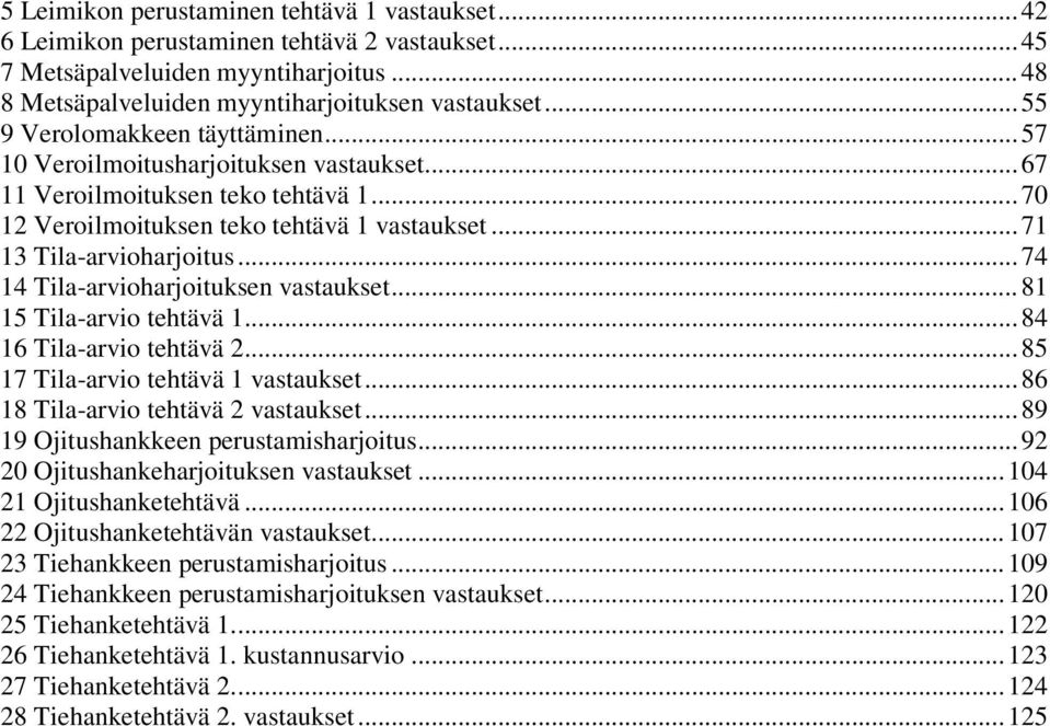 .. 74 14 Tila-arvioharjoituksen vastaukset... 81 15 Tila-arvio tehtävä 1... 84 16 Tila-arvio tehtävä 2... 85 17 Tila-arvio tehtävä 1 vastaukset... 86 18 Tila-arvio tehtävä 2 vastaukset.