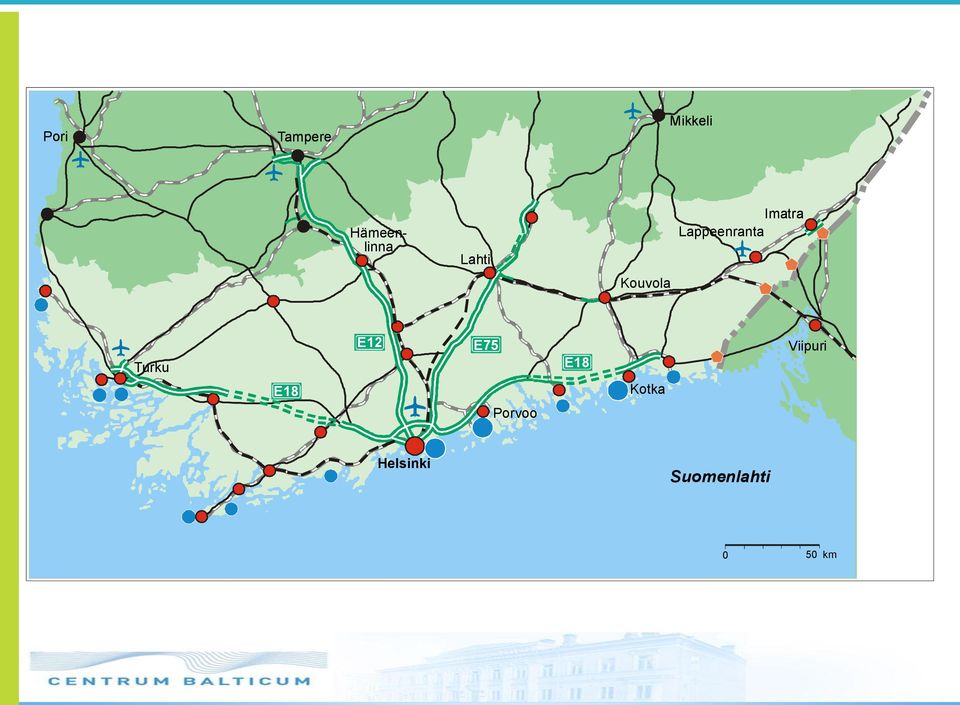 Turku E18 E12 E75 Porvoo E18 Kotka