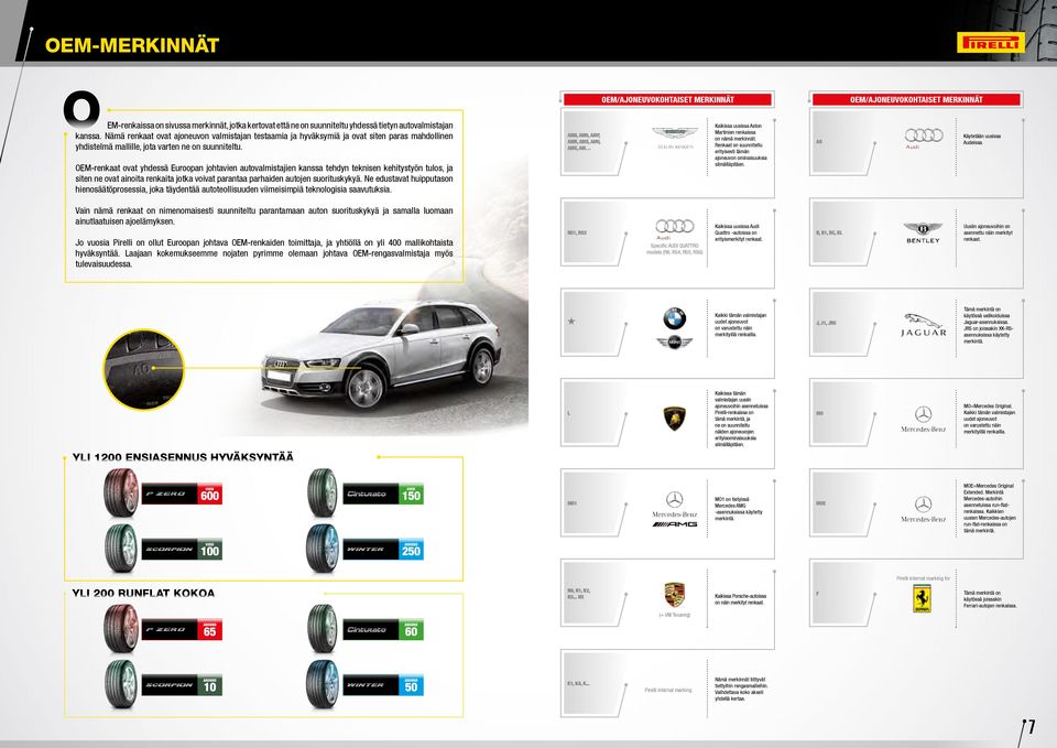OEM-renkaat ovat yhdessä Euroopan johtavien autovalmistajien kanssa tehdyn teknisen kehitystyön tulos, ja siten ne ovat ainoita renkaita jotka voivat parantaa parhaiden autojen suorituskykyä.