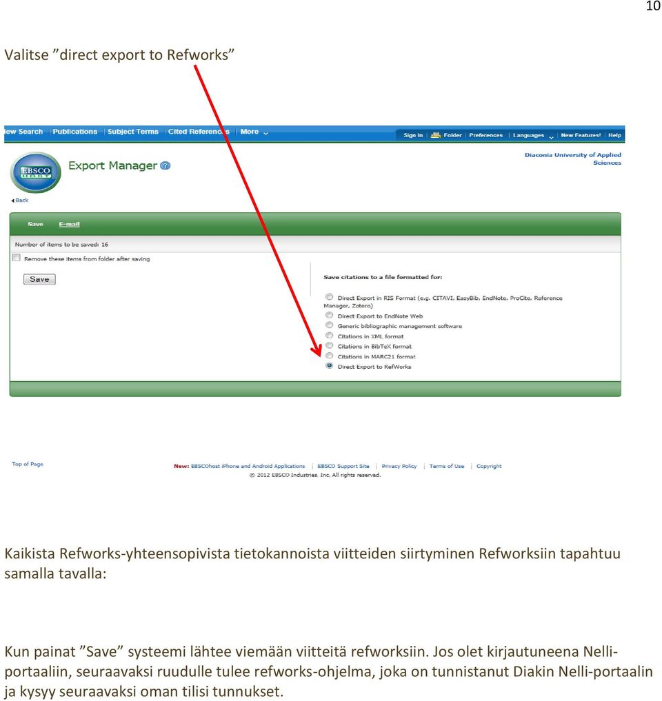 viemään viitteitä refworksiin.