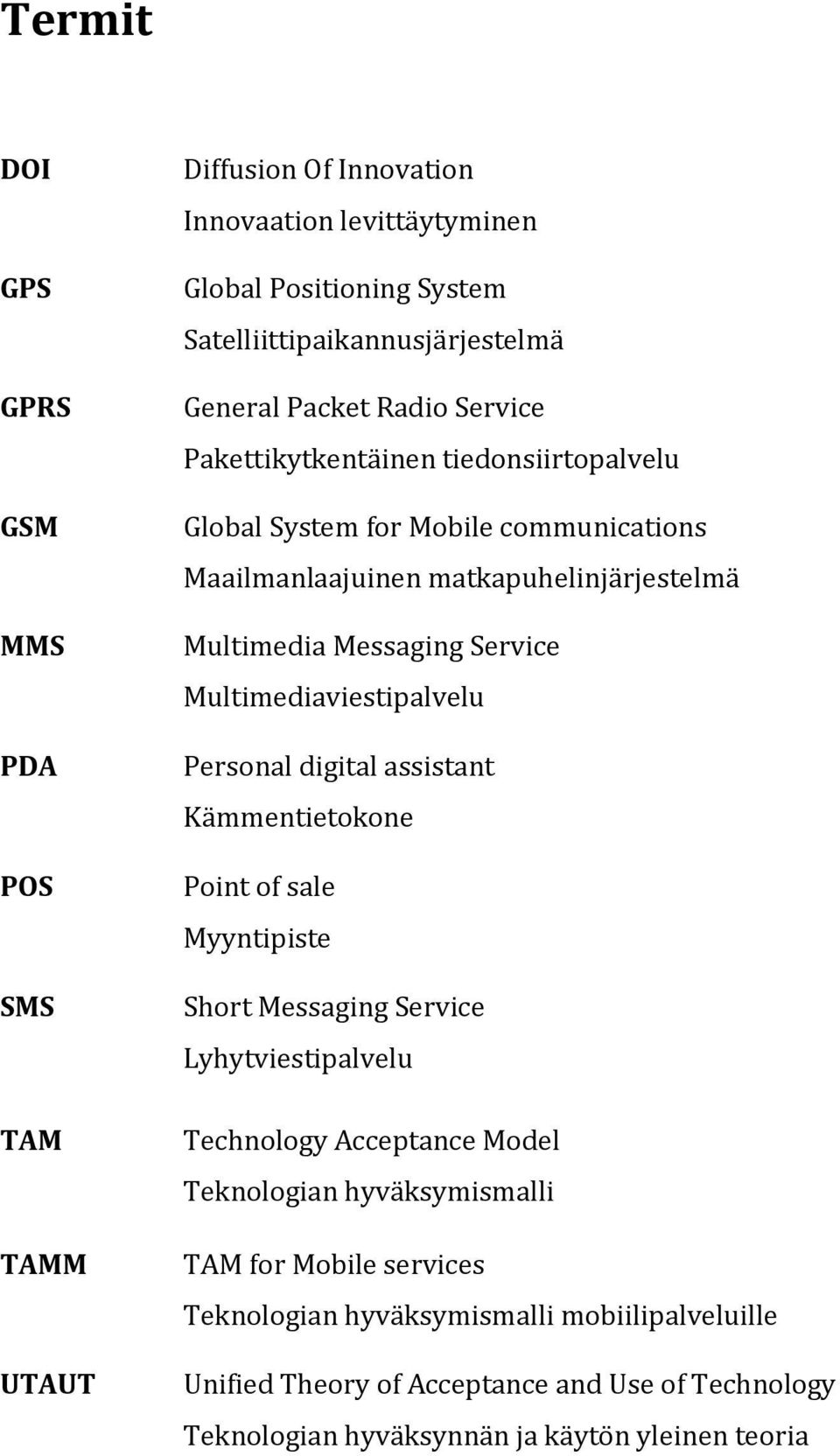 Multimediaviestipalvelu Personal digital assistant Kämmentietokone Point of sale Myyntipiste Short Messaging Service Lyhytviestipalvelu Technology Acceptance Model Teknologian