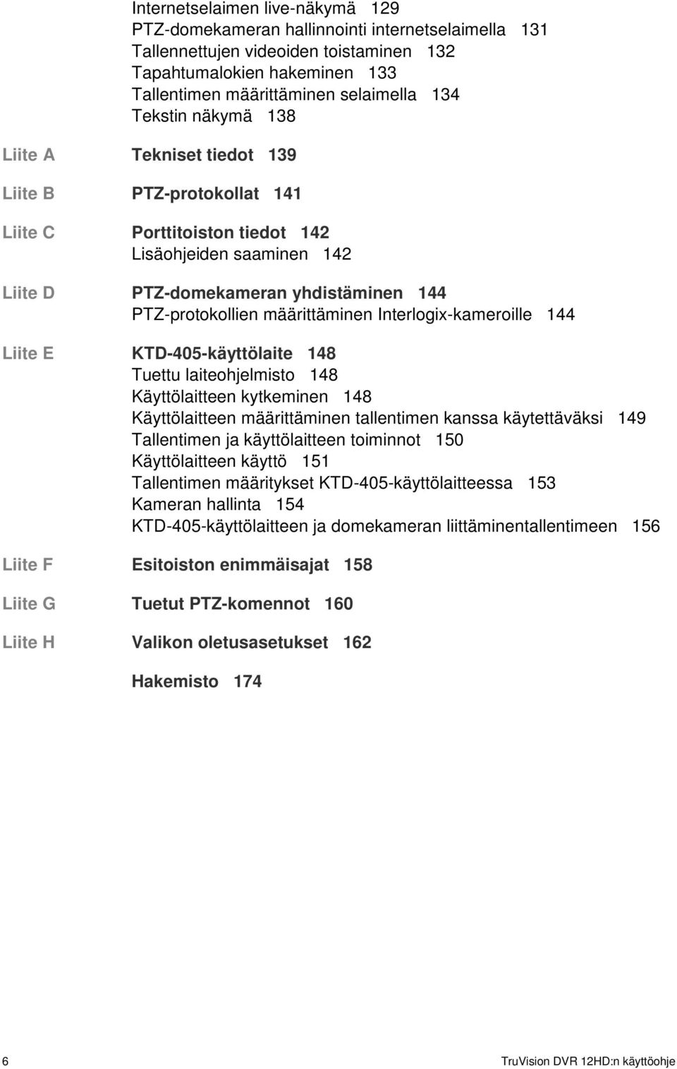 määrittäminen Interlogix-kameroille 144 Liite E KTD-405-käyttölaite 148 Tuettu laiteohjelmisto 148 Käyttölaitteen kytkeminen 148 Käyttölaitteen määrittäminen tallentimen kanssa käytettäväksi 149