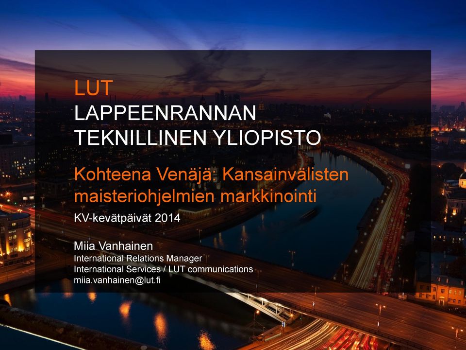 KV-kevätpäivät 2014 Miia Vanhainen International Relations