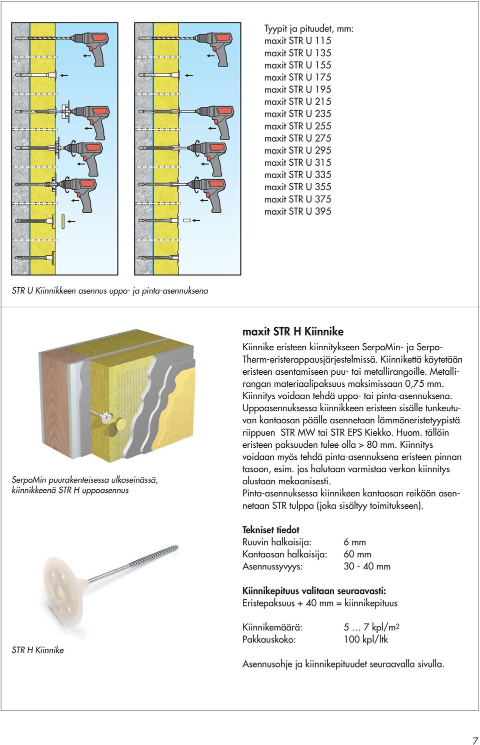 Kiinnike Kiinnike eristeen kiinnitykseen SerpoMin- ja Serpo- Therm-eristerappausjärjestelmissä. Kiinnikettä käytetään eristeen asentamiseen puu- tai metallirangoille.