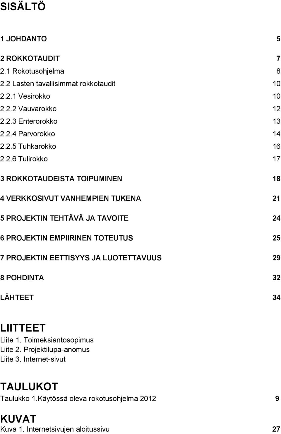 TAVOITE 24 6 PROJEKTIN EMPIIRINEN TOTEUTUS 25 7 PROJEKTIN EETTISYYS JA LUOTETTAVUUS 29 8 POHDINTA 32 LÄHTEET 34 LIITTEET Liite 1.