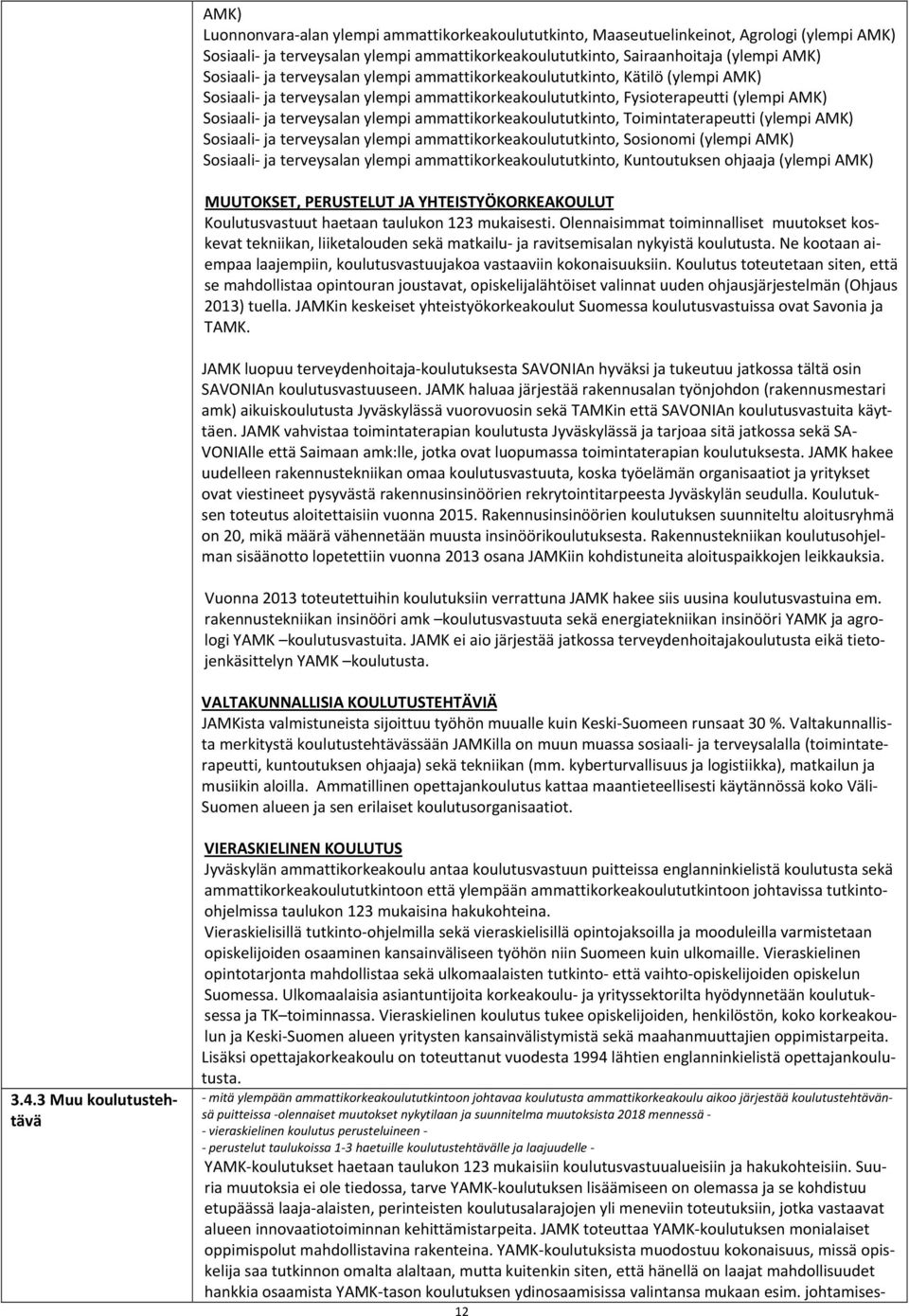 ammattikorkeakoulututkinto, Toimintaterapeutti (ylempi AMK) Sosiaali ja terveysalan ylempi ammattikorkeakoulututkinto, Sosionomi (ylempi AMK) Sosiaali ja terveysalan ylempi