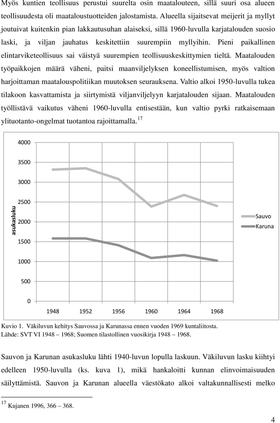 Pieni paikallinen elintarviketeollisuus sai väistyä suurempien teollisuuskeskittymien tieltä.
