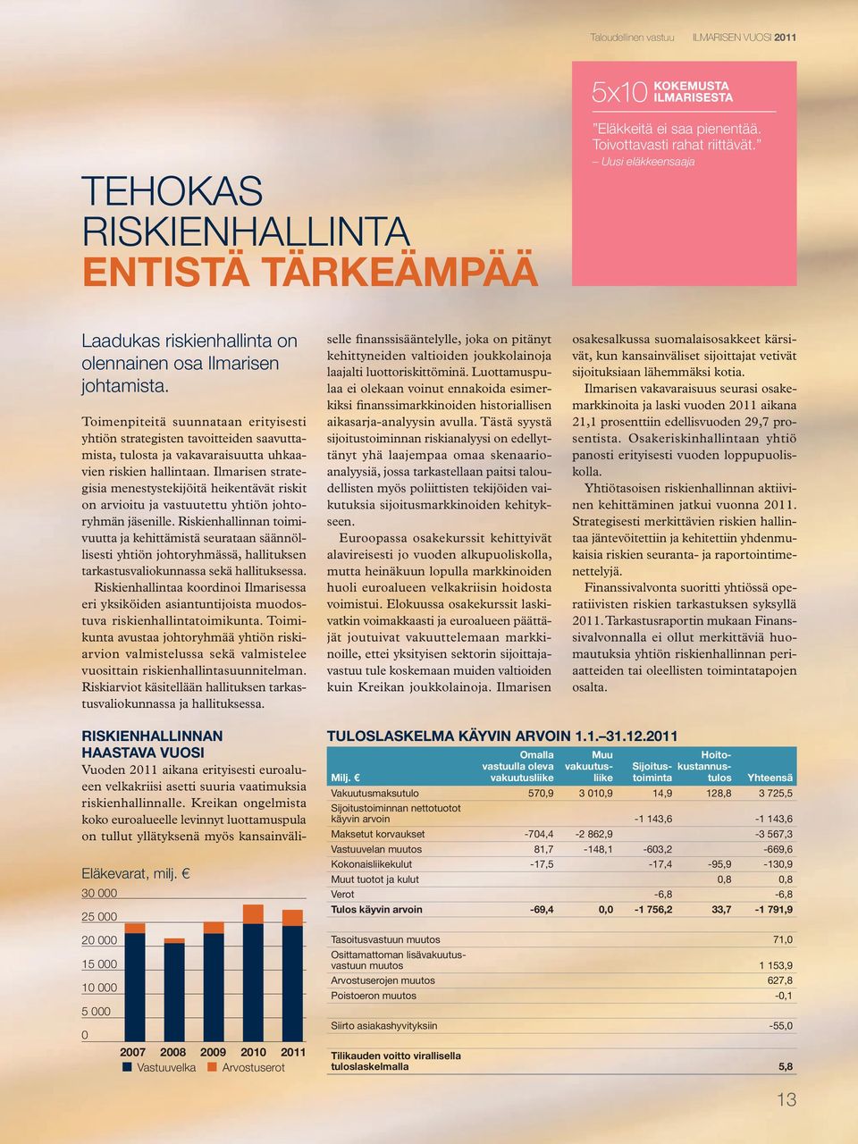 Toimenpiteitä suunnataan erityisesti yhtiön strategisten tavoitteiden saavuttamista, tulosta ja vakavaraisuutta uhkaavien riskien hallintaan.