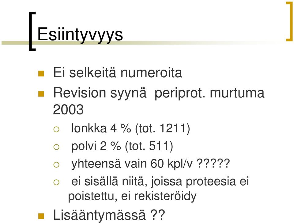 1211) polvi 2 % (tot. t 511) yhteensä vain 60 kpl/v?