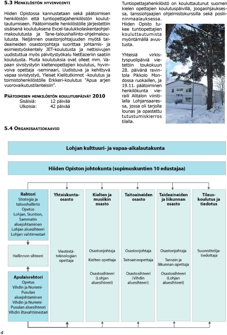 Neljännen osastonjohtajuuden myötä taideaineiden osastonjohtaja suorittaa johtamis- ja esimiestyöskentely JET-koulutusta ja nettisivujen uudistuttua myös päivitystyökalu NetEazeriin saatiin