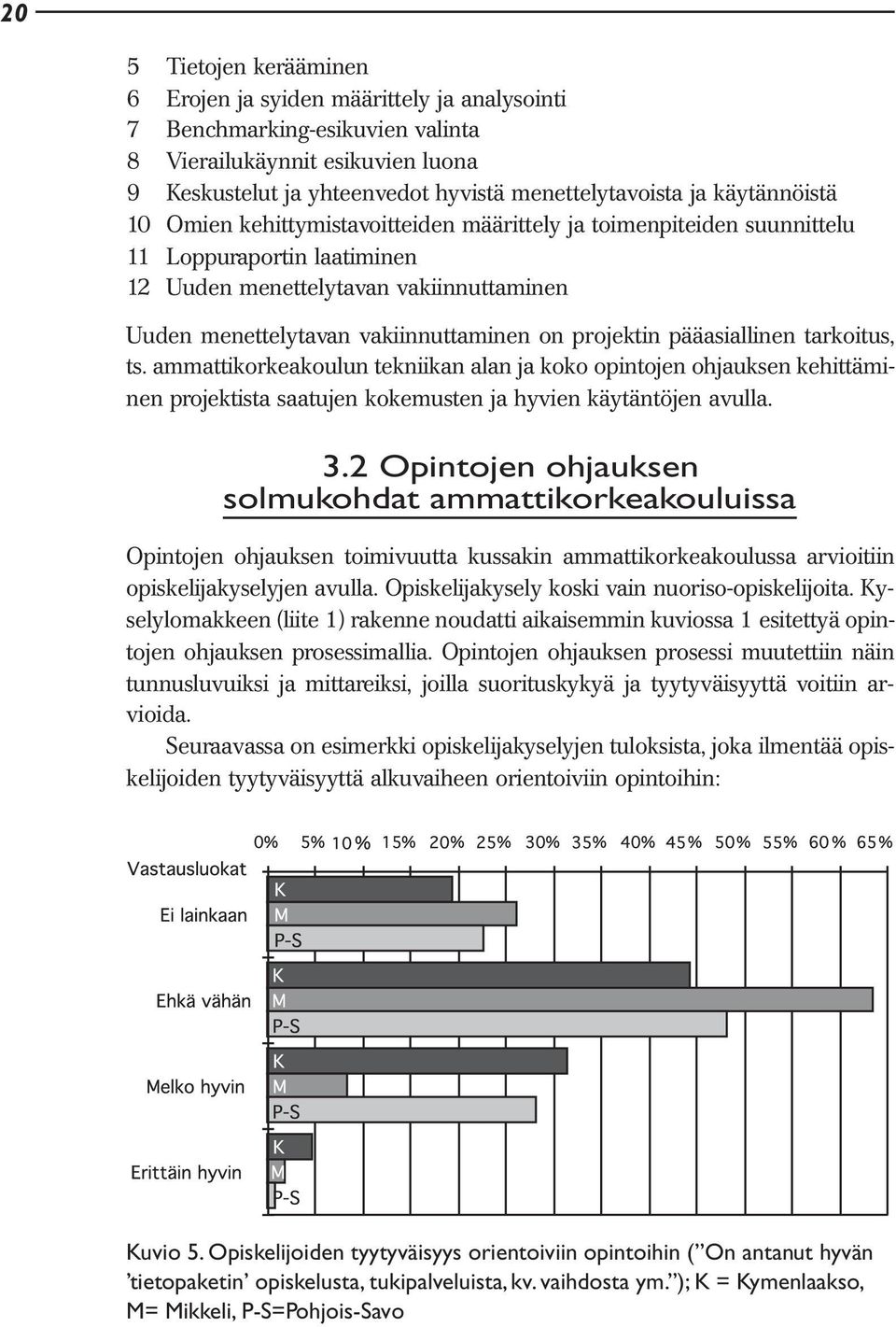 projektin pääasiallinen tarkoitus, ts. ammattikorkeakoulun tekniikan alan ja koko opintojen ohjauksen kehittäminen projektista saatujen kokemusten ja hyvien käytäntöjen avulla. 3.