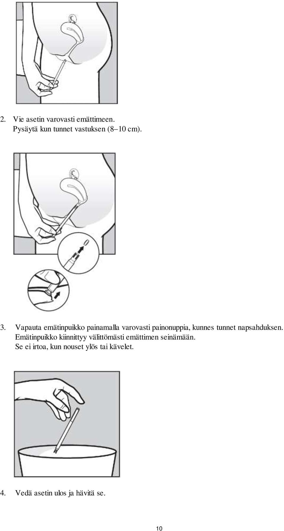 napsahduksen. Emätinpuikko kiinnittyy välittömästi emättimen seinämään.