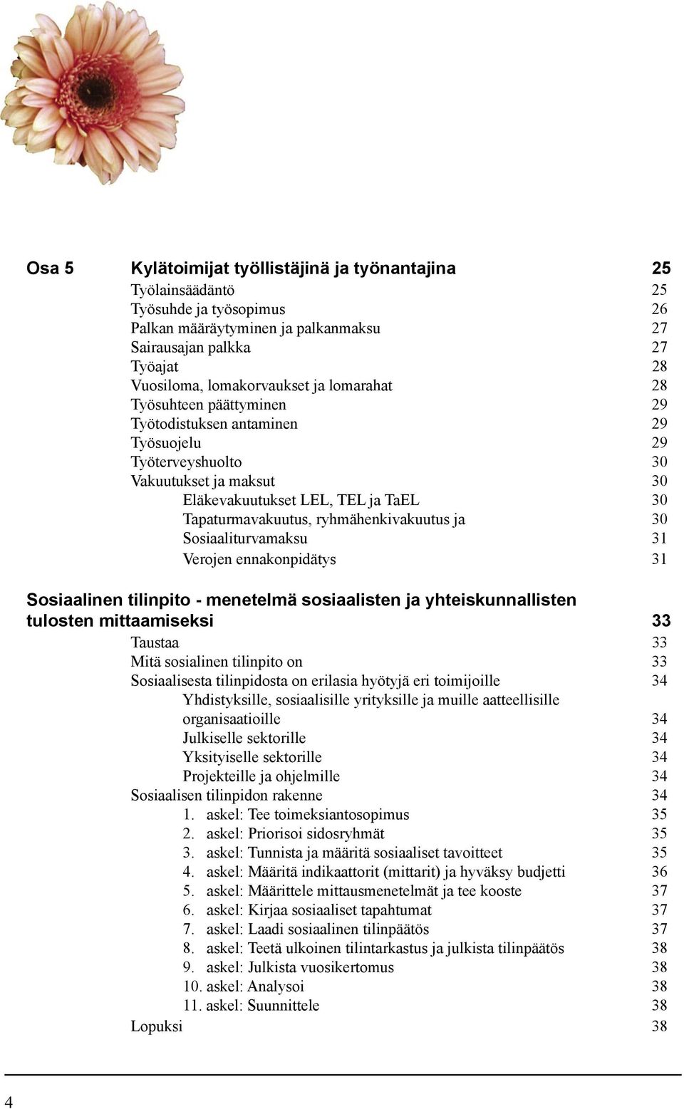 ryhmähenkivakuutus ja 30 Sosiaaliturvamaksu 31 Verojen ennakonpidätys 31 Sosiaalinen tilinpito - menetelmä sosiaalisten ja yhteiskunnallisten tulosten mittaamiseksi 33 Taustaa 33 Mitä sosialinen