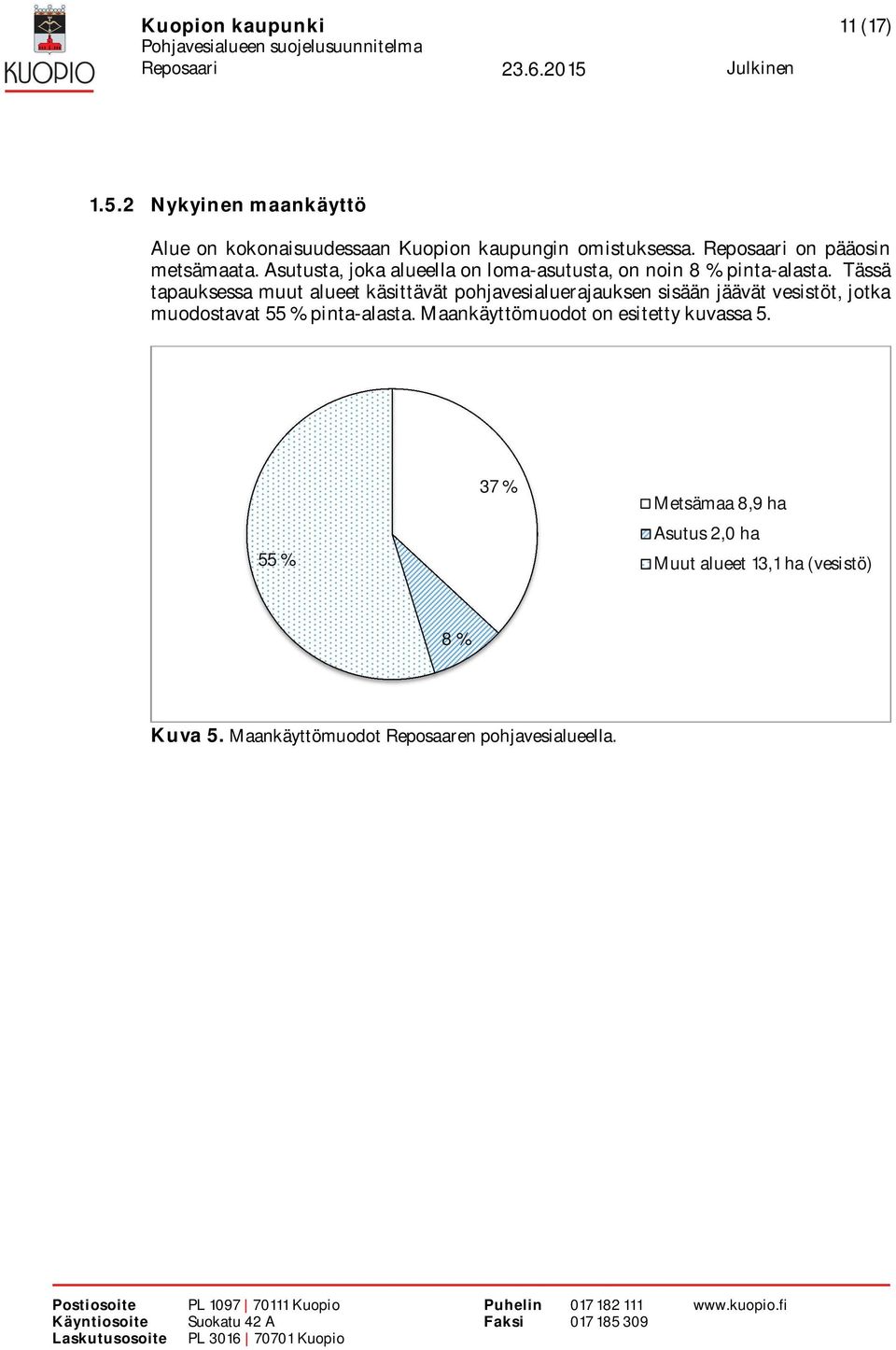 Tässä tapauksessa muut alueet käsittävät pohjavesialuerajauksen sisään jäävät vesistöt, jotka muodostavat 55 % pinta-alasta.