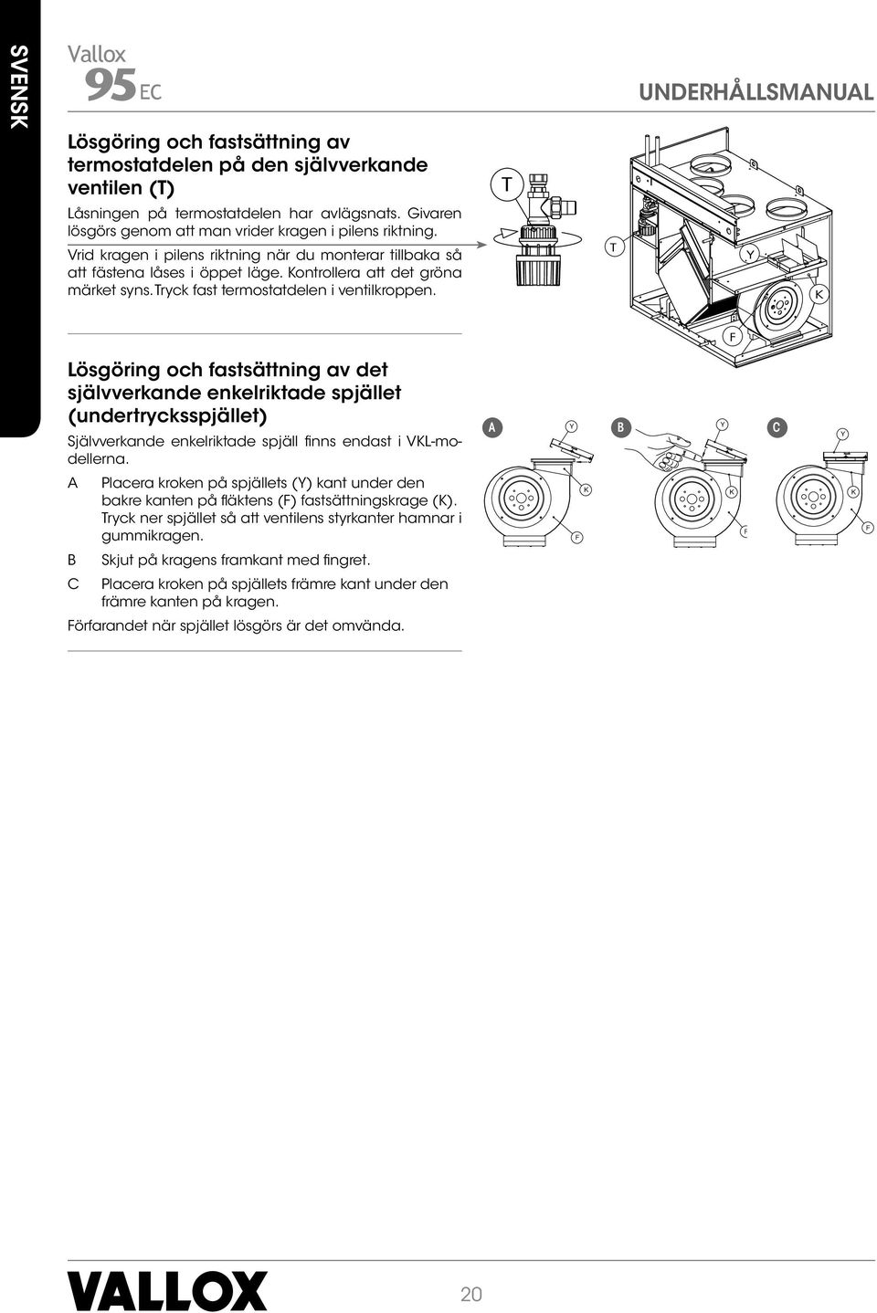 Tryck fast termostatdelen i ventilkroppen.