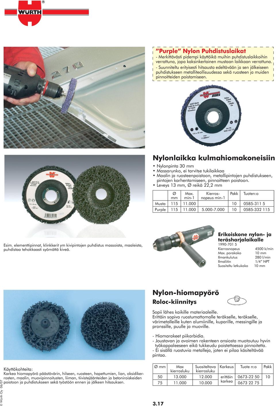 Nylonlaikka kulmahiomakoneisiin Nylonpinta 30 Massarunko, ei tarvitse tukilaikkaa Maalin ja ruosteenpoistoon, metallipintojen puhdistukseen, pintojen karhentamiseen, pinnoitteen poistoon.