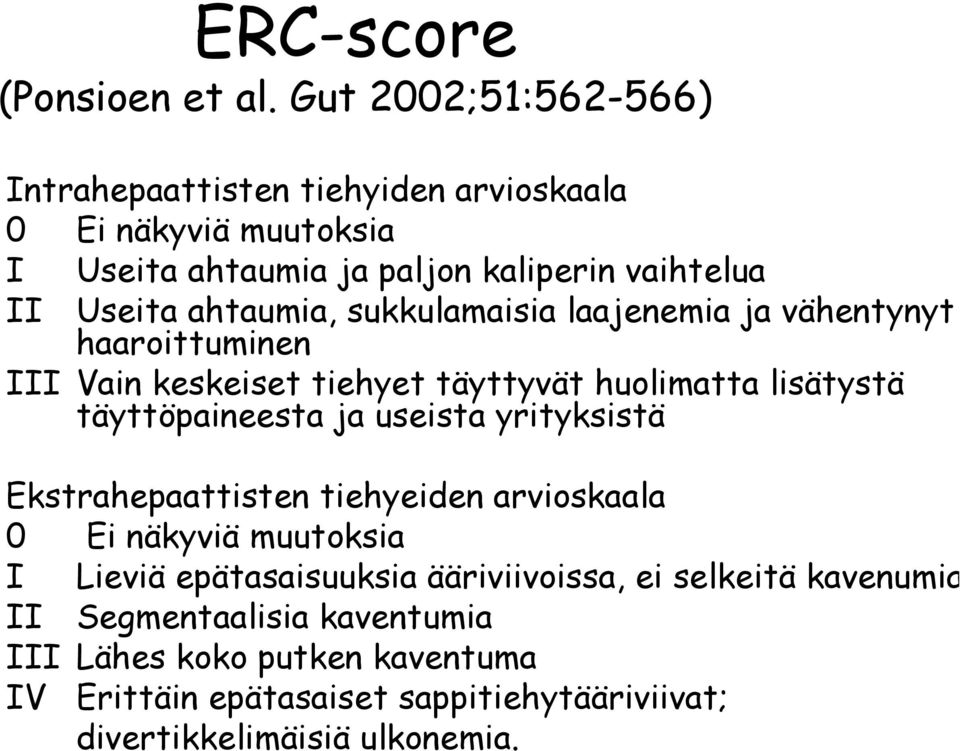 ahtaumia, sukkulamaisia laajenemia ja vähentynyt haaroittuminen III Vain keskeiset tiehyet täyttyvät huolimatta lisätystä täyttöpaineesta ja useista