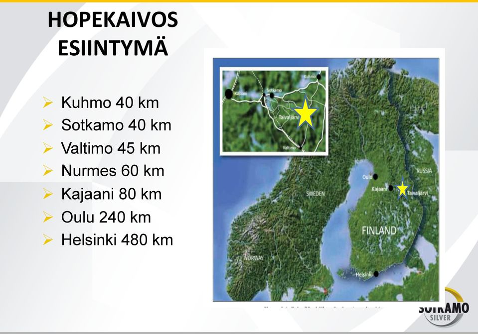 km Ø Nurmes 60 km Ø Kajaani 80