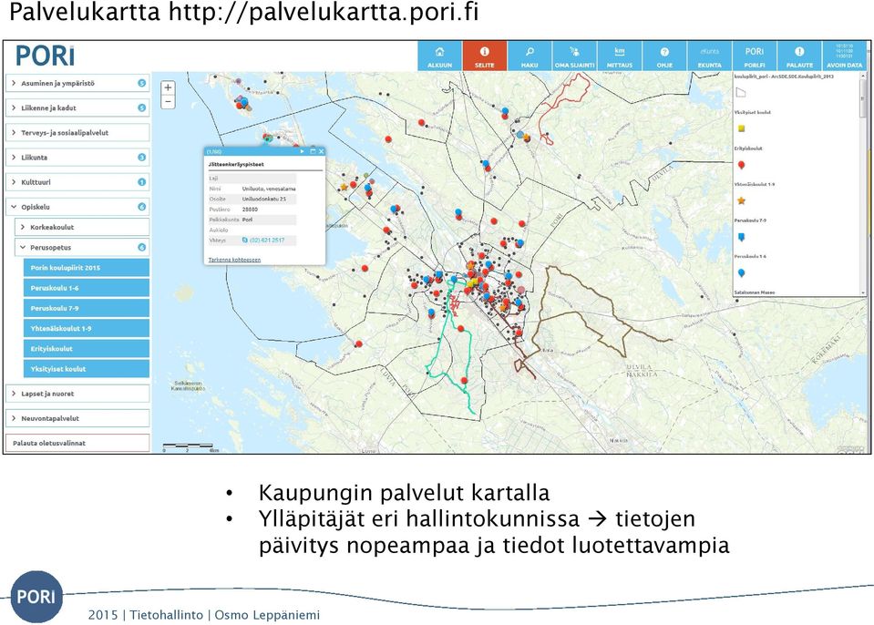 Ylläpitäjät eri hallintokunnissa