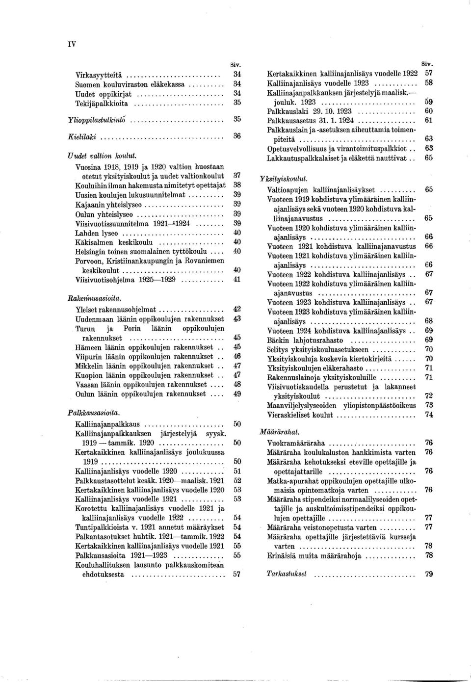 .. 39 Oulun yhteislyseo... 39 Viisivuotissuunnitelma 92 924... 39 Lahden lyseo... 40 Käkisalmen keskikoulu... 40 Helsingin toinen suomalainen tyttökoulu.