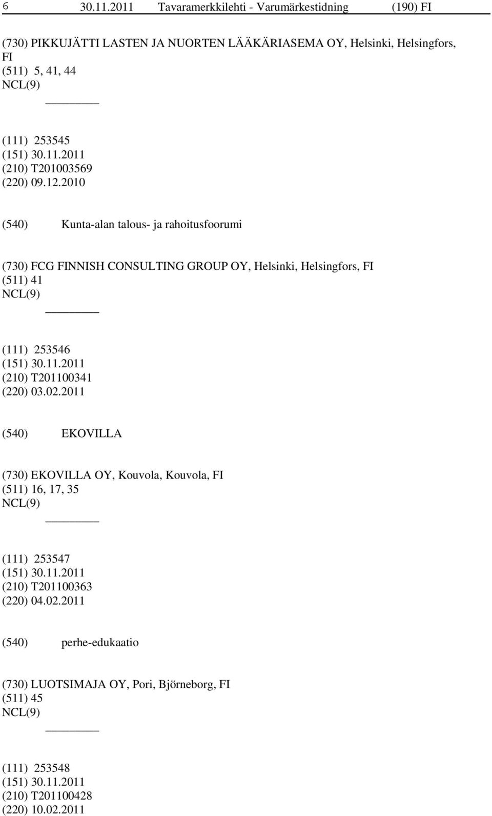 (111) 253545 (210) T201003569 (220) 09.12.