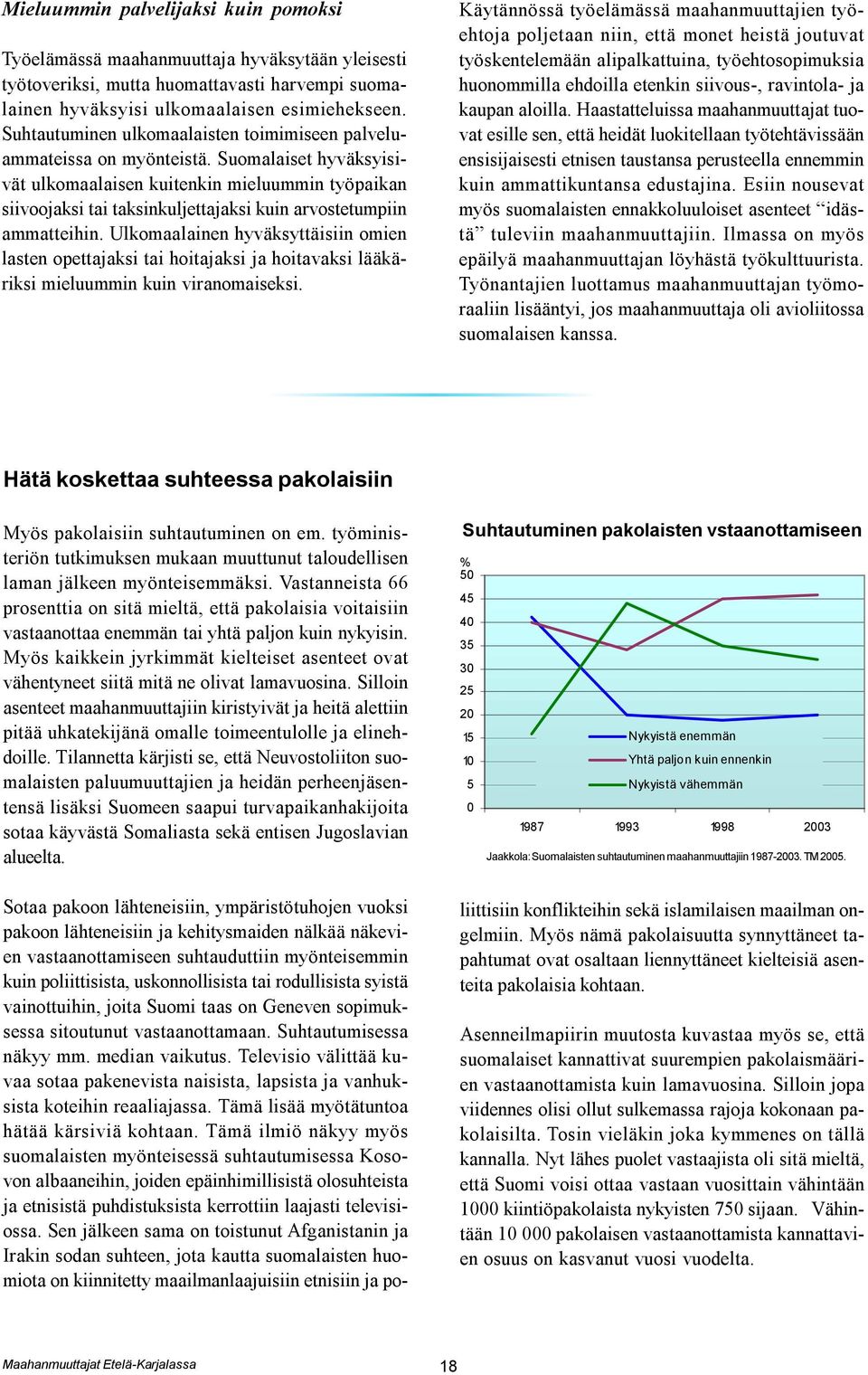 Suomalaiset hyväksyisivät ulkomaalaisen kuitenkin mieluummin työpaikan siivoojaksi tai taksinkuljettajaksi kuin arvostetumpiin ammatteihin.