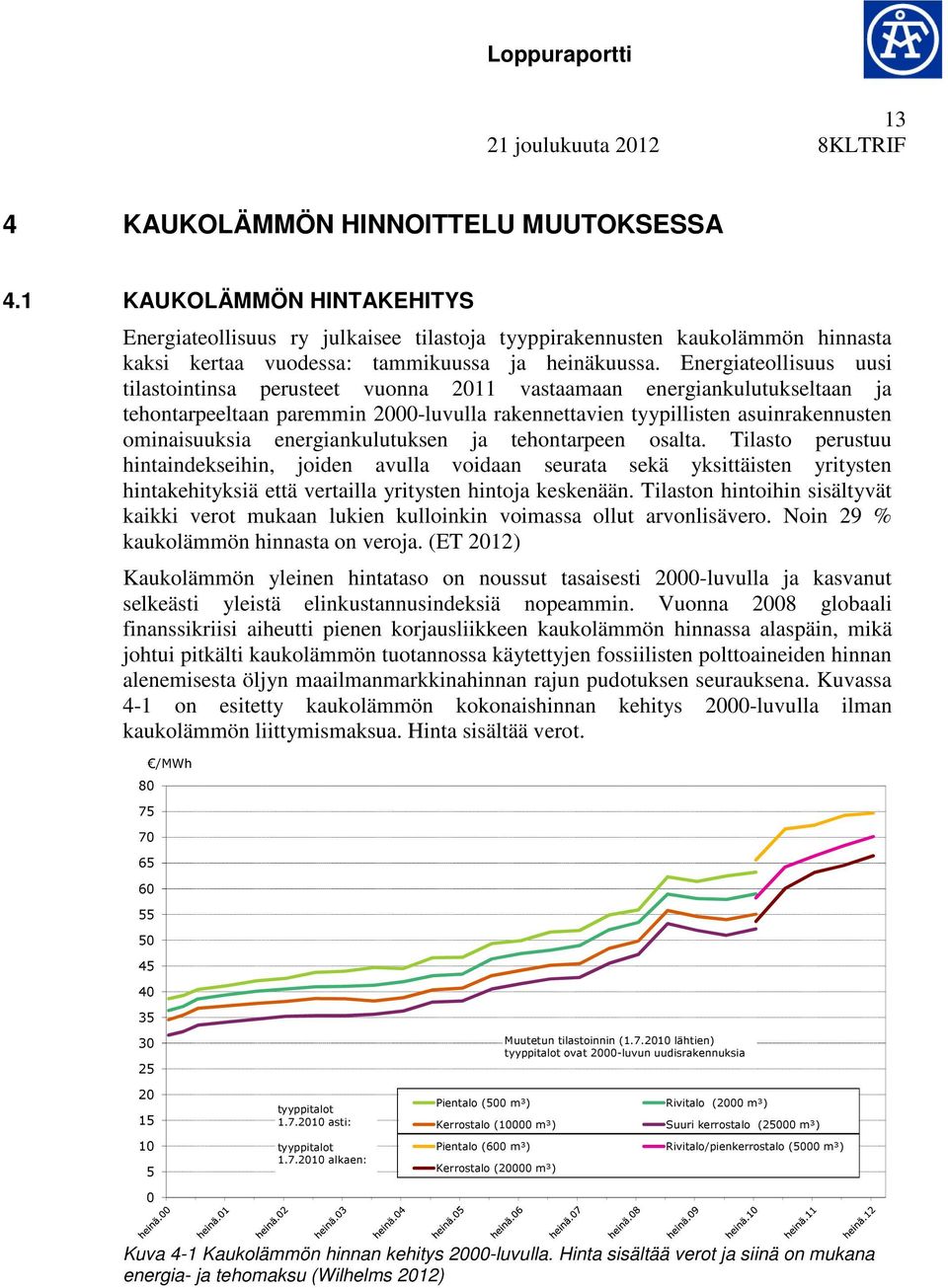 energiankulutuksen ja tehontarpeen osalta. Tilasto perustuu hintaindekseihin, joiden avulla voidaan seurata sekä yksittäisten yritysten hintakehityksiä että vertailla yritysten hintoja keskenään.