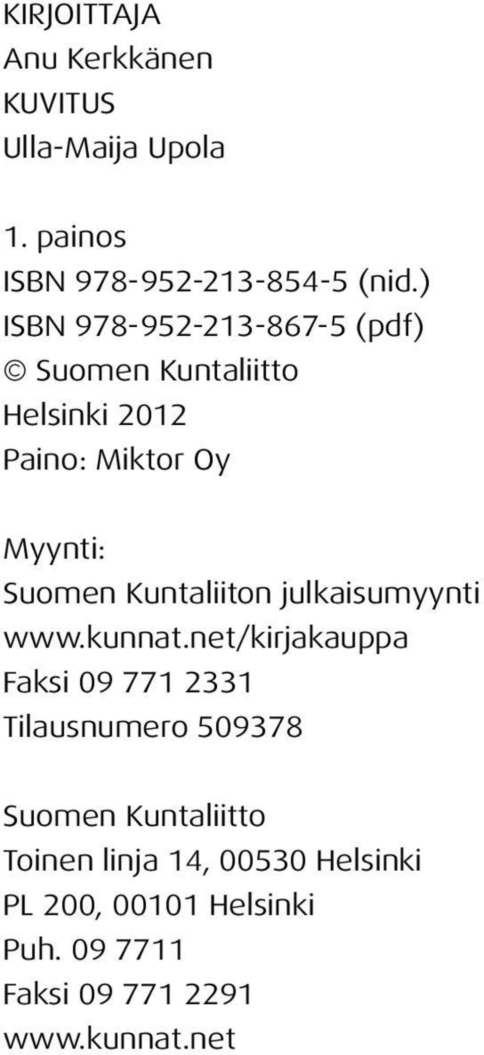 Kuntaliiton julkaisumyynti www.kunnat.