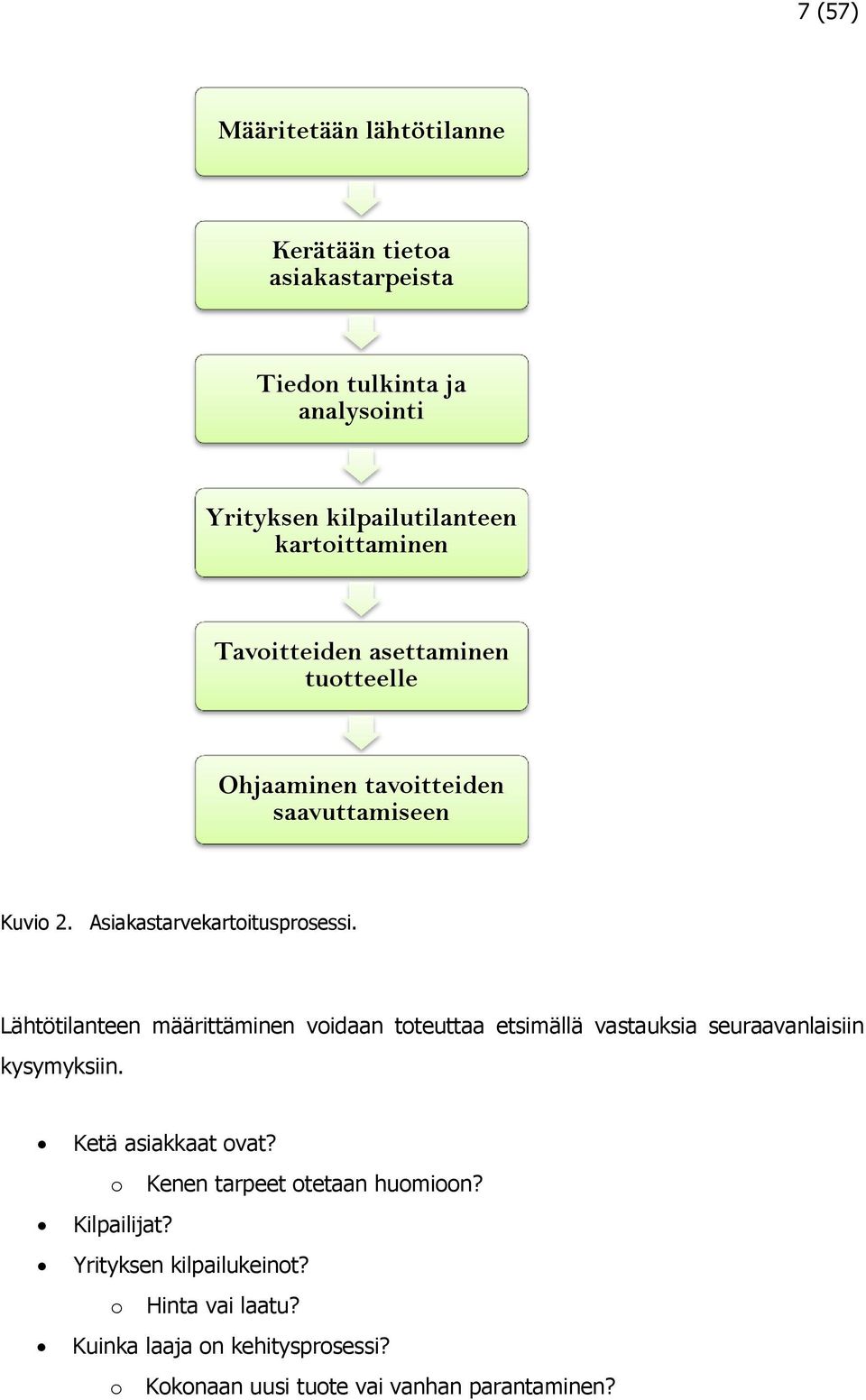 Lähtötilanteen määrittäminen voidaan toteuttaa etsimällä vastauksia seuraavanlaisiin kysymyksiin. Ketä asiakkaat ovat?