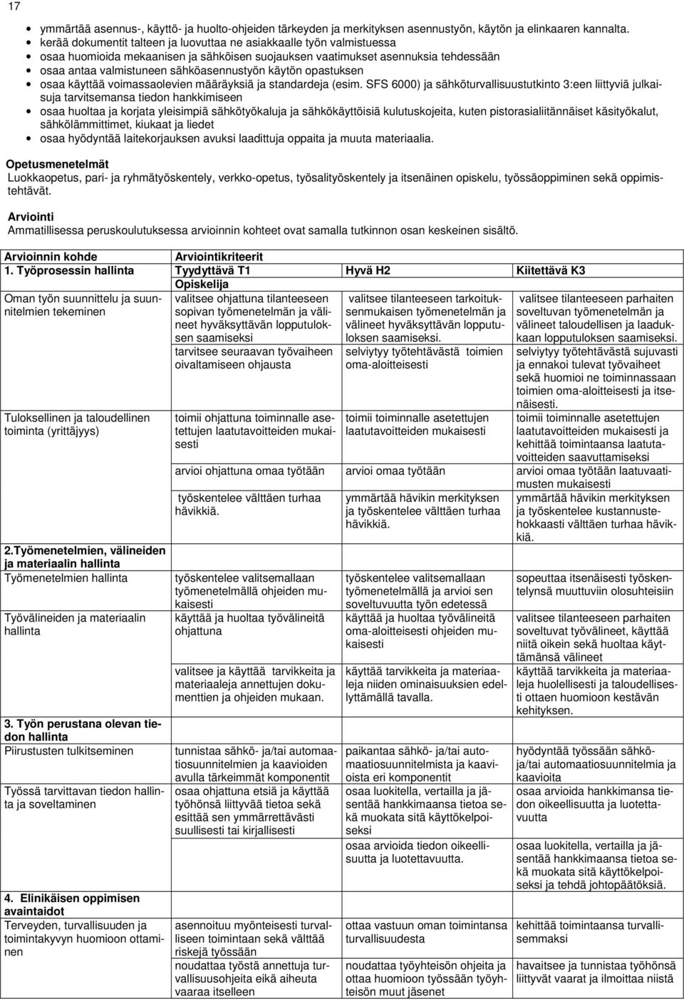 käytön opastuksen osaa käyttää voimassaolevien määräyksiä ja standardeja (esim.