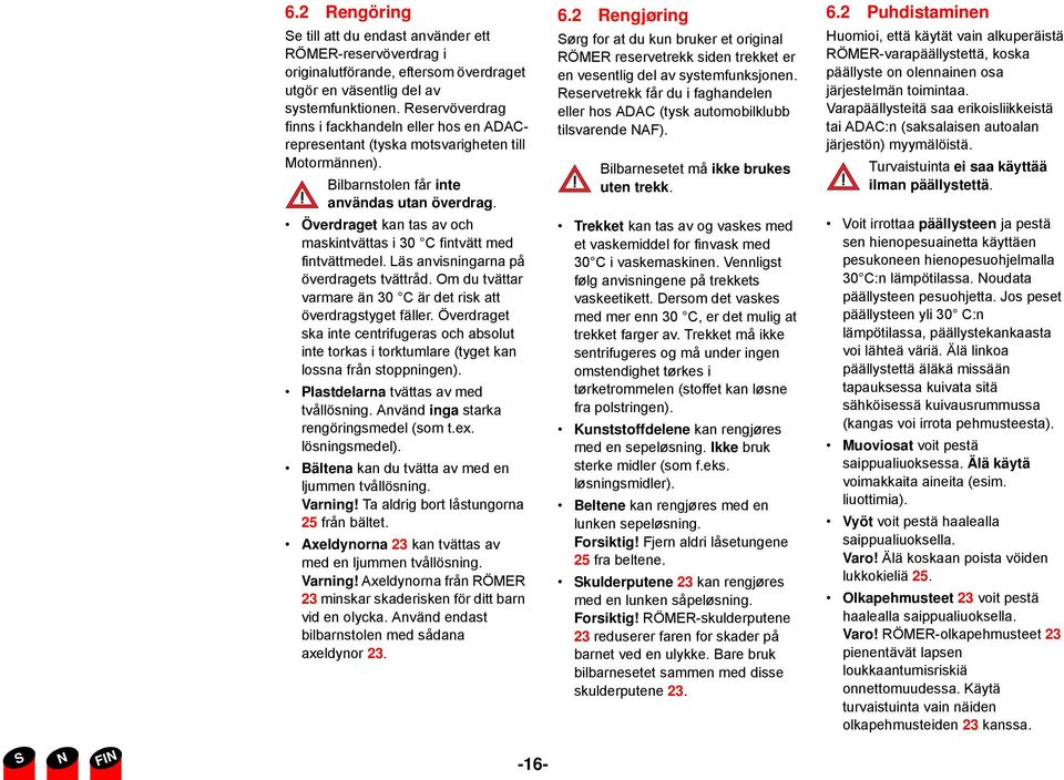 Överdraget kan tas av och maskintvättas i 30 C fintvätt med fintvättmedel. Läs anvisningarna på överdragets tvättråd. Om du tvättar varmare än 30 C är det risk att överdragstyget fäller.
