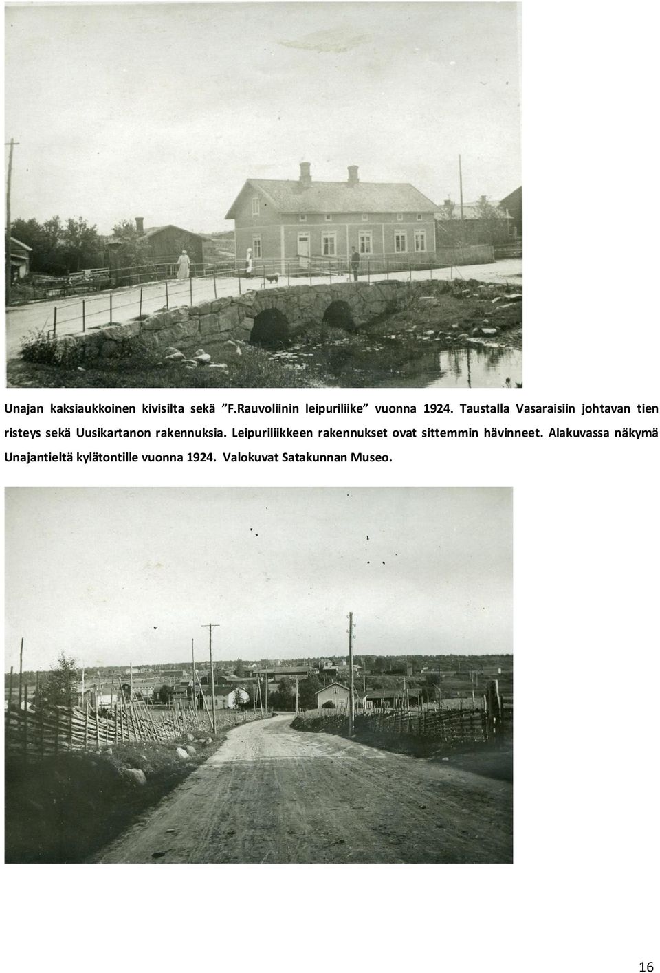 Taustalla Vasaraisiin johtavan tien risteys sekä Uusikartanon rakennuksia.