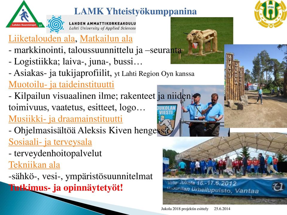 ilme; rakenteet ja niiden toimivuus, vaatetus, esitteet, logo Musiikki- ja draamainstituutti - Ohjelmasisältöä Aleksis Kiven