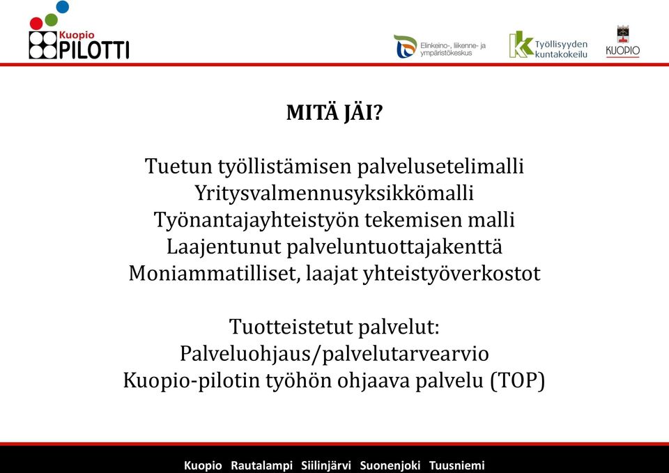 Työnantajayhteistyön tekemisen malli Laajentunut palveluntuottajakenttä