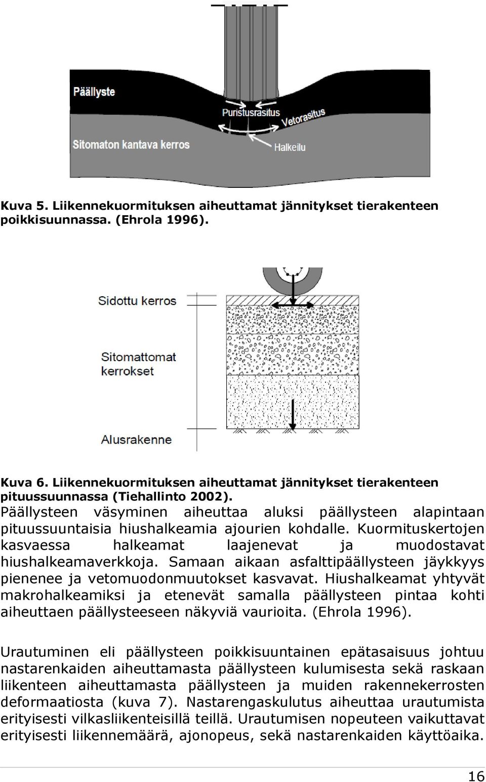 Samaan aikaan asfalttipäällysteen jäykkyys pienenee ja vetomuodonmuutokset kasvavat.