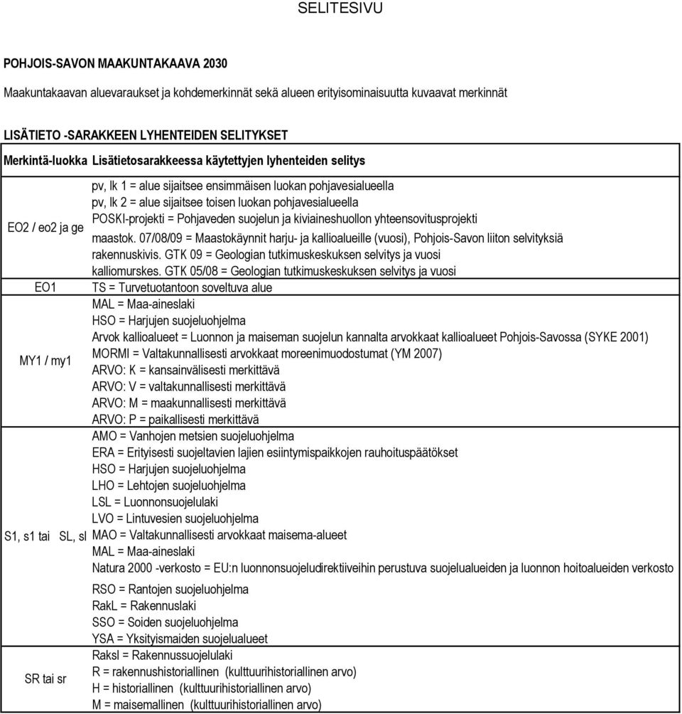 Pohjaveden suojelun ja kiviaineshuollon yhteensovitusprojekti EO2 / eo2 ja ge maastok. 07/08/09 = Maastokäynnit harju- ja kallioalueille (vuosi), Pohjois-Savon liiton selvityksiä rakennuskivis.