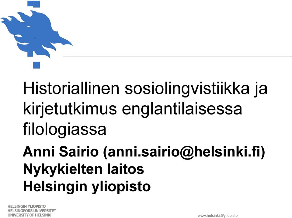 filologiassa Anni Sairio (anni.