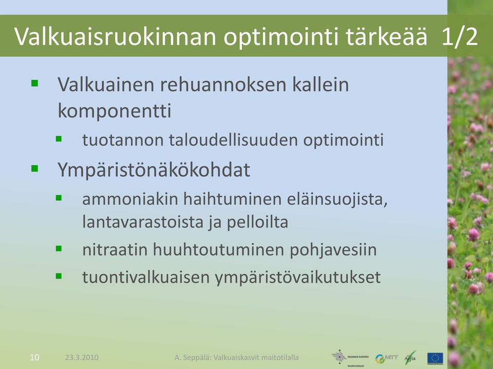 eläinsuojista, lantavarastoista ja pelloilta nitraatin huuhtoutuminen pohjavesiin