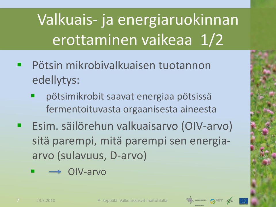 pötsissä fermentoituvasta orgaanisesta aineesta Esim.