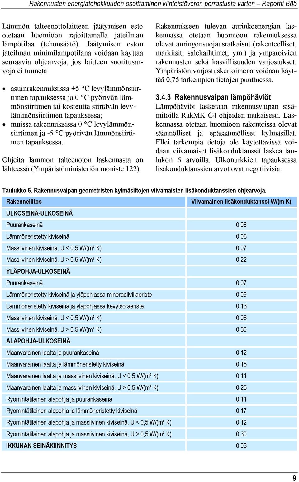 lämmönsiirtimen tai kosteutta siirtävän levylämmönsiirtimen tapauksessa; muissa rakennuksissa 0 C levylämmönsiirtimen ja -5 C pyörivän lämmönsiirtimen tapauksessa.