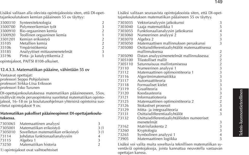 katalyyttikemia 2 1 opintojaksot, PAITSI 8108-alkuiset. 12.4.3.