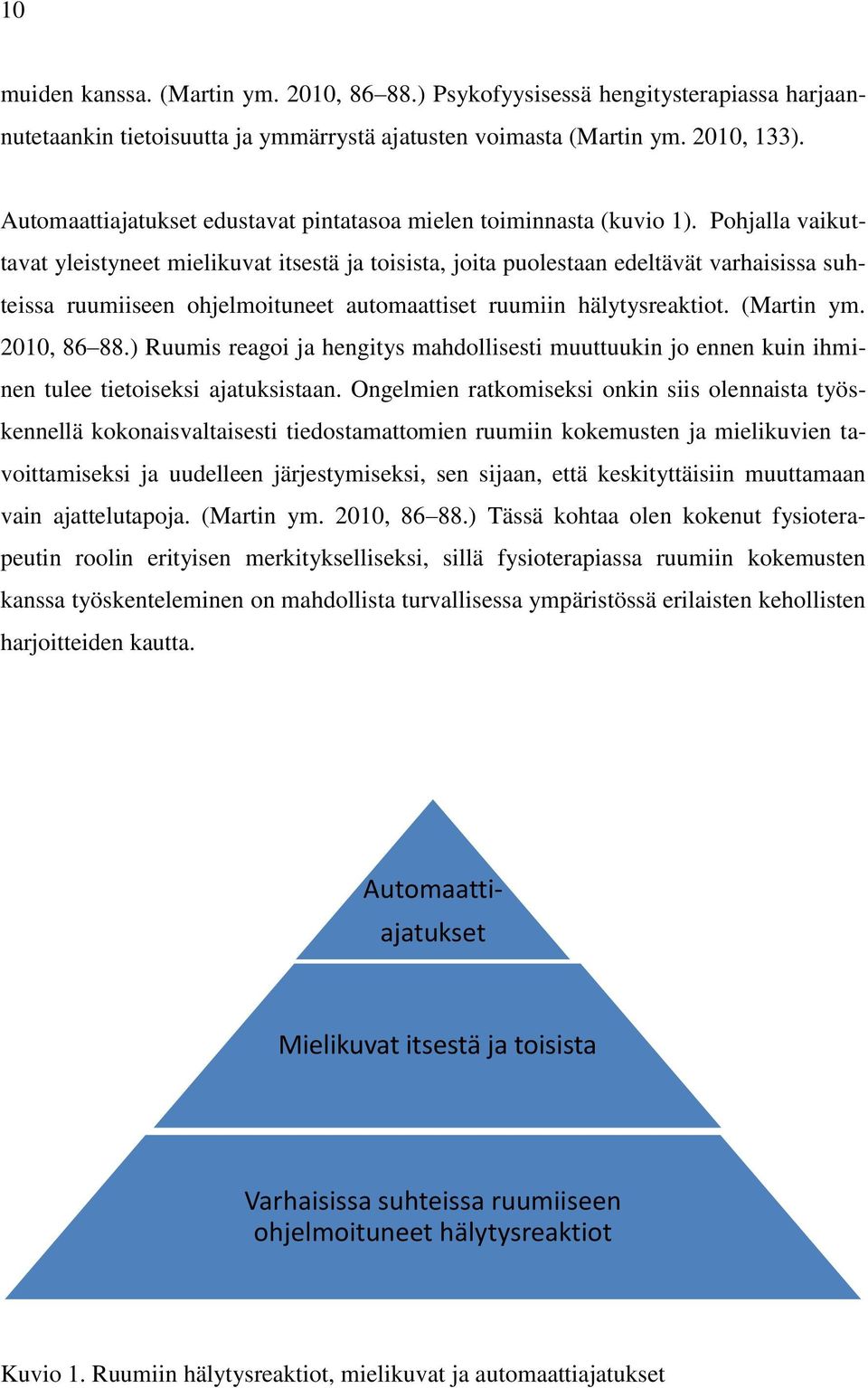 Pohjalla vaikuttavat yleistyneet mielikuvat itsestä ja toisista, joita puolestaan edeltävät varhaisissa suhteissa ruumiiseen ohjelmoituneet automaattiset ruumiin hälytysreaktiot. (Martin ym.