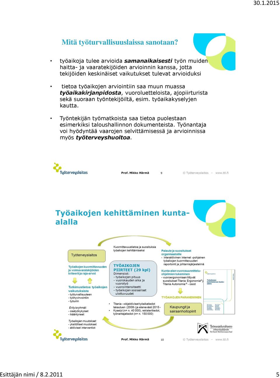 arvioiduksi tietoa työaikojen arviointiin saa muun muassa työaikakirjanpidosta, vuoroluetteloista, ajopiirturista sekä suoraan työntekijöiltä, esim.